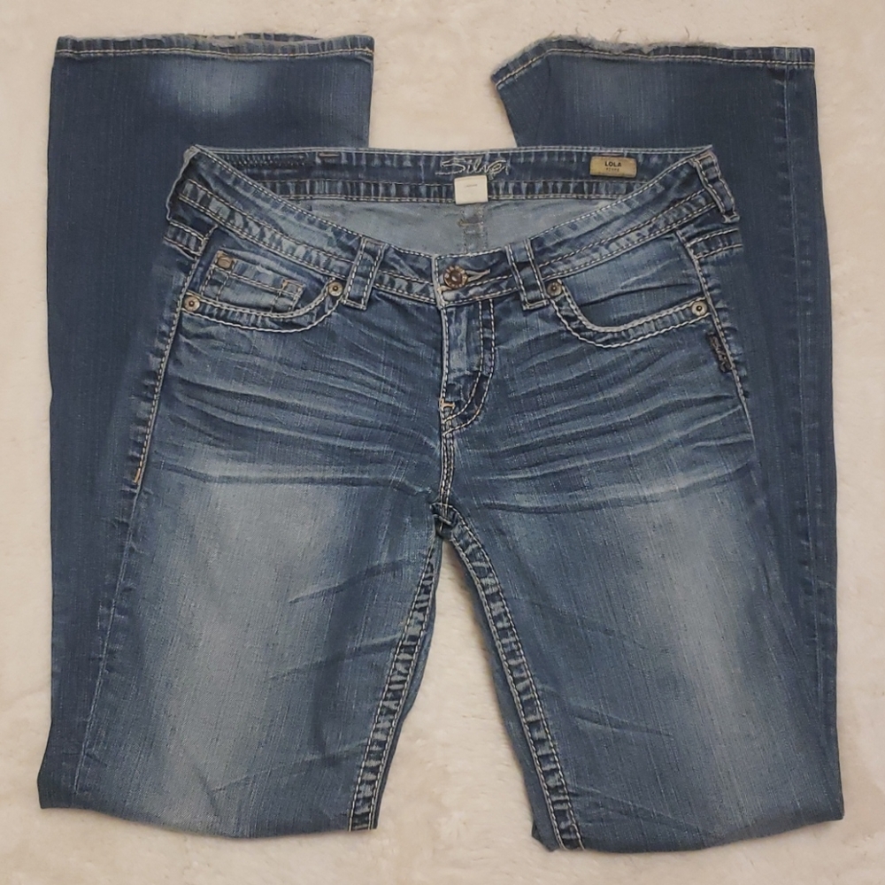 SILVER JEANS Lola Flare Blue Jeans sz 30 x 35